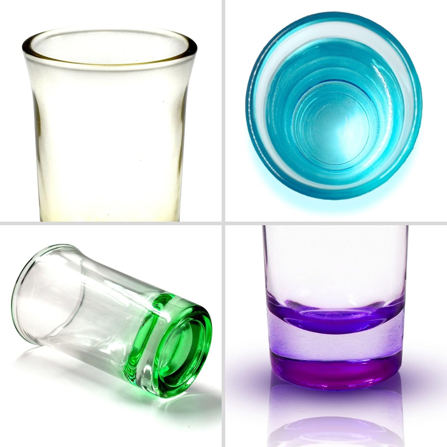 volila Colored Shot Glasses - Set of 6 Shot Glasses with Heavy Bottom of 50ml - Small Shot Glasses for Hunter Bomb Shots, Jello Shots, Tequila Shot Glasses and Bar Glassware Drinking Shots