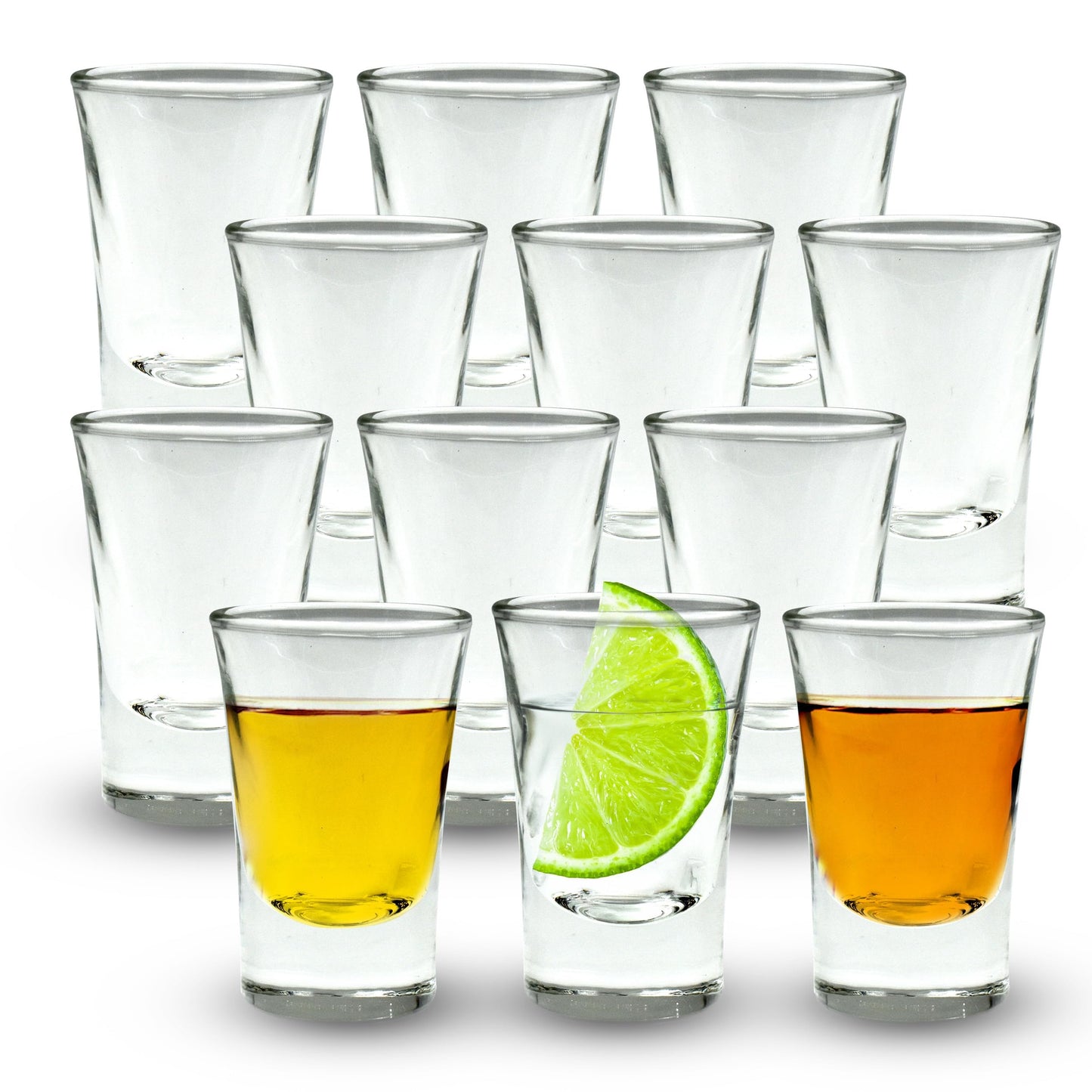 volila Colored Shot Glasses - Set of 6 Shot Glasses with Heavy Bottom of 50ml - Small Shot Glasses for Hunter Bomb Shots, Jello Shots, Tequila Shot Glasses and Bar Glassware Drinking Shots
