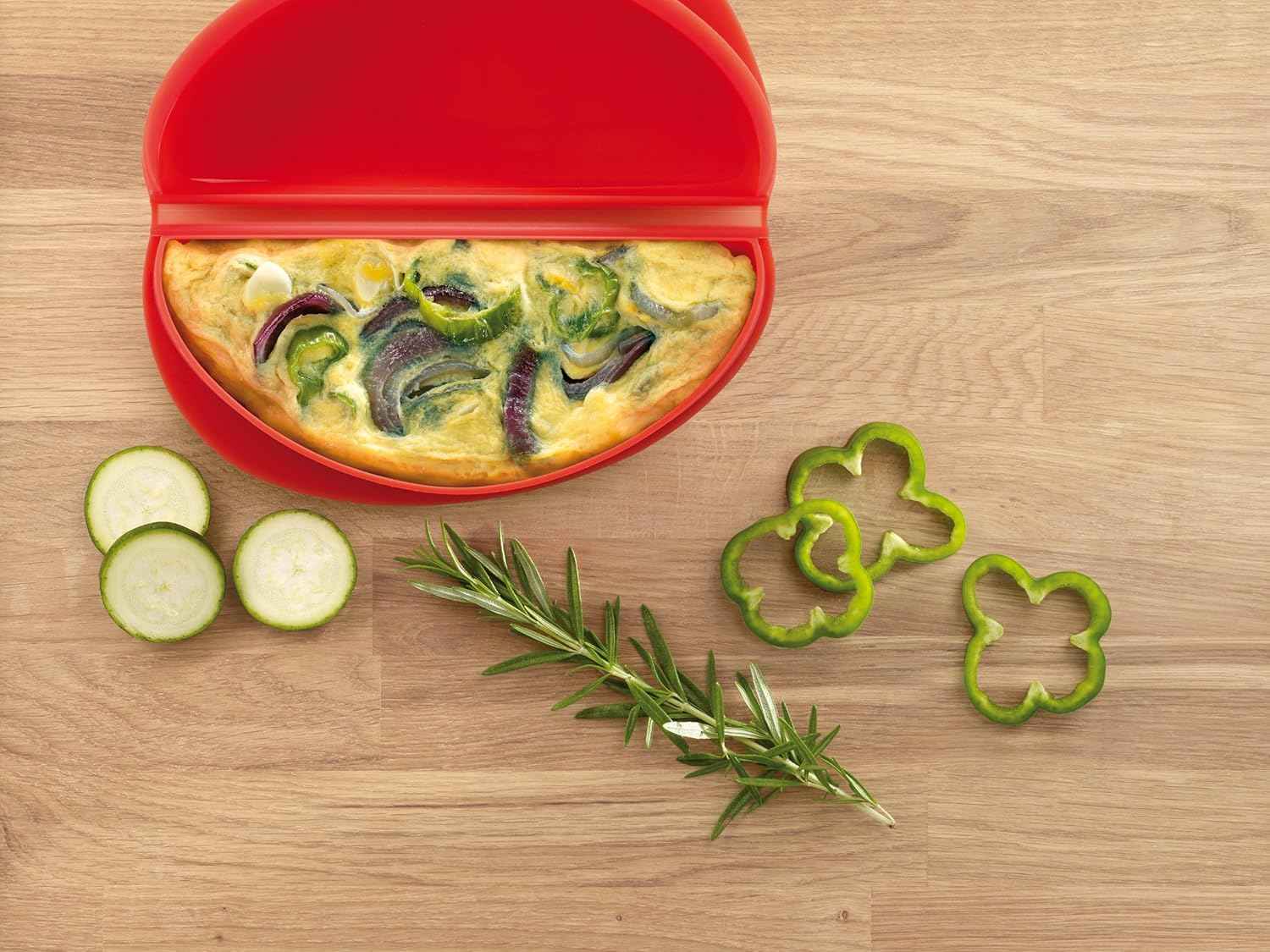 Microwave Omelette Maker Tube - Red, 0.4 L - The Silver Spoon