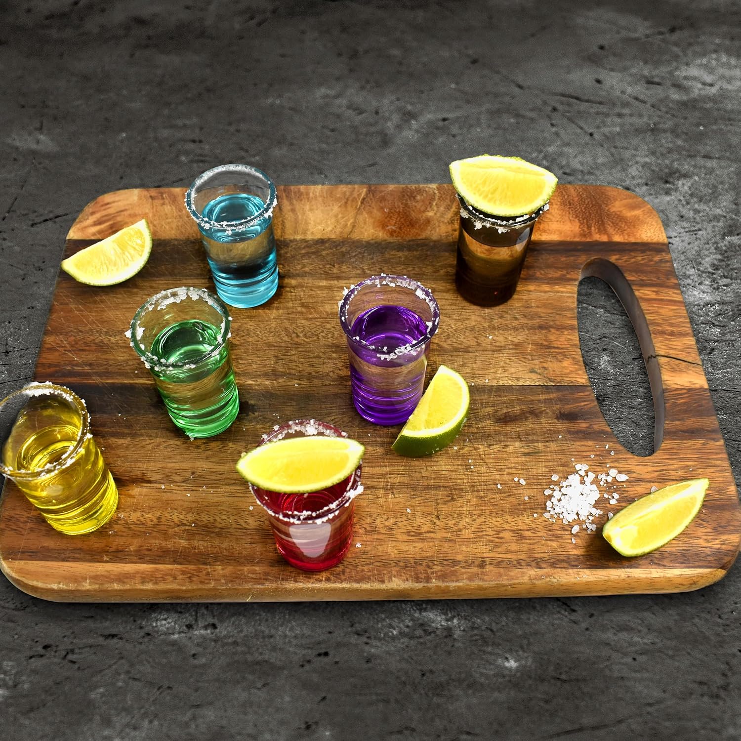 volila Colored Shot Glasses - Set of 6 Shot Glasses with Heavy Bottom of 50ml - Small Shot Glasses for Hunter Bomb Shots, Jello Shots, Tequila Shot Glasses and Bar Glassware Drinking Shots