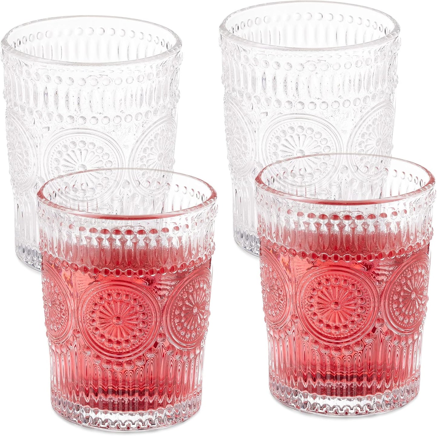 Boho Style Drinking Glasses Set of 4, 300 ml - The Silver Spoon