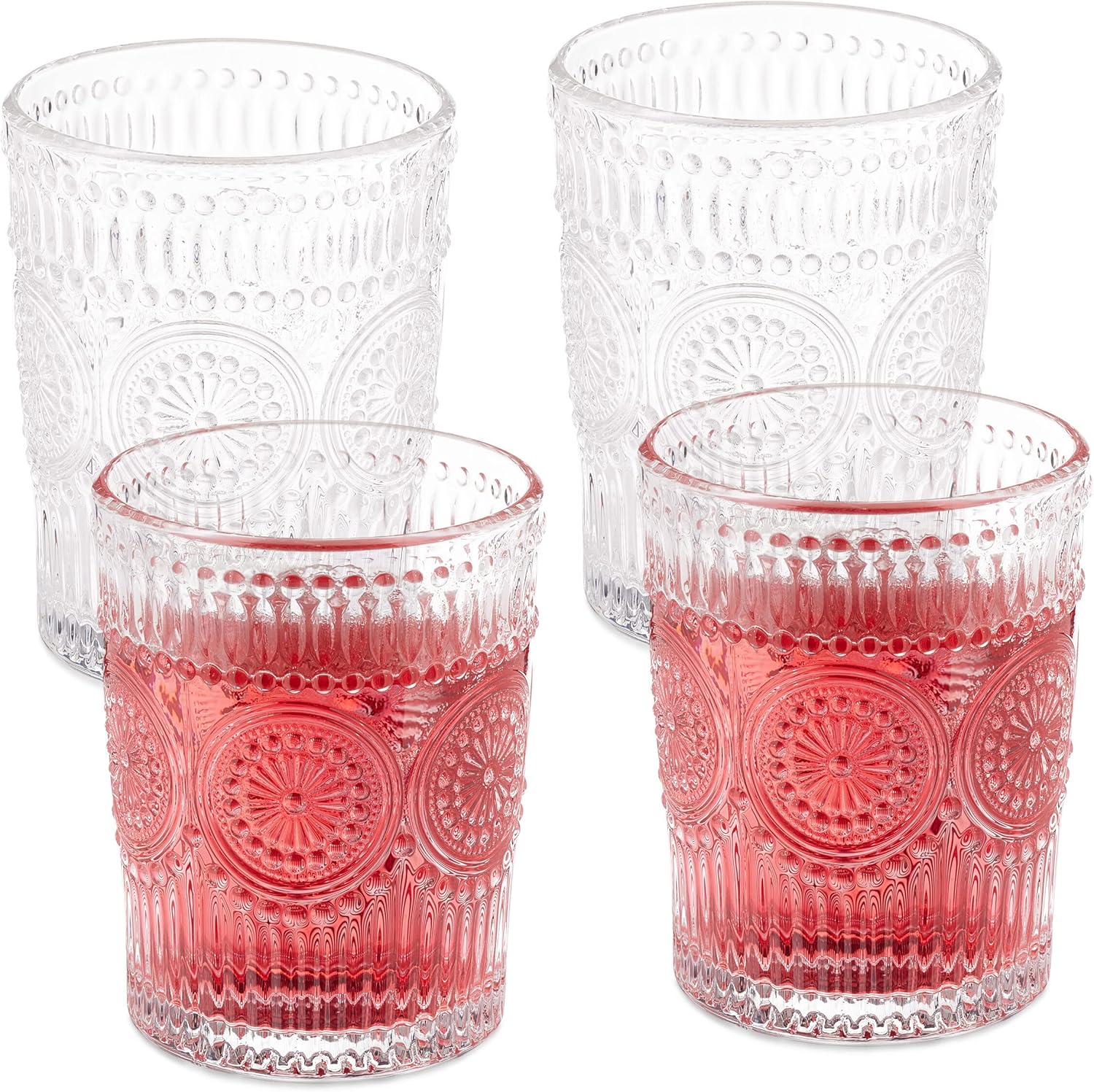 Boho Style Drinking Glasses Set of 4, 300 ml - The Silver Spoon