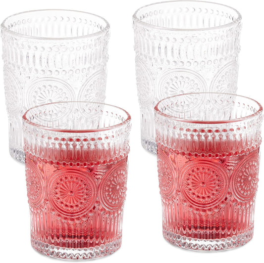 Boho Style Drinking Glasses Set of 4, 300 ml - The Silver Spoon