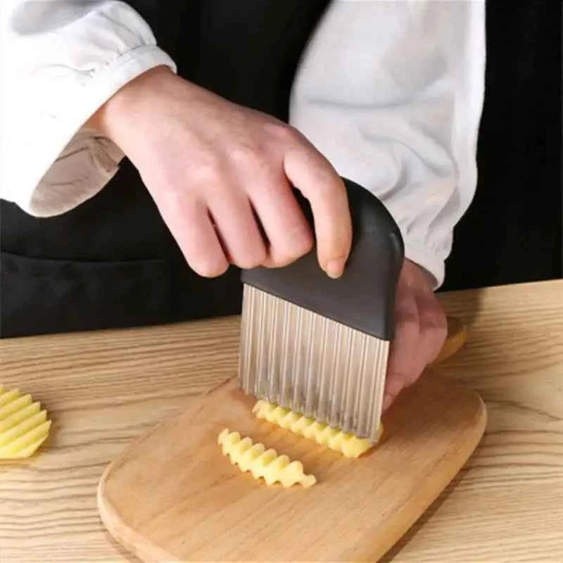 Stainless Steel Potato Chip Slicer - Wavy Cutter for French Fries - The Silver Spoon