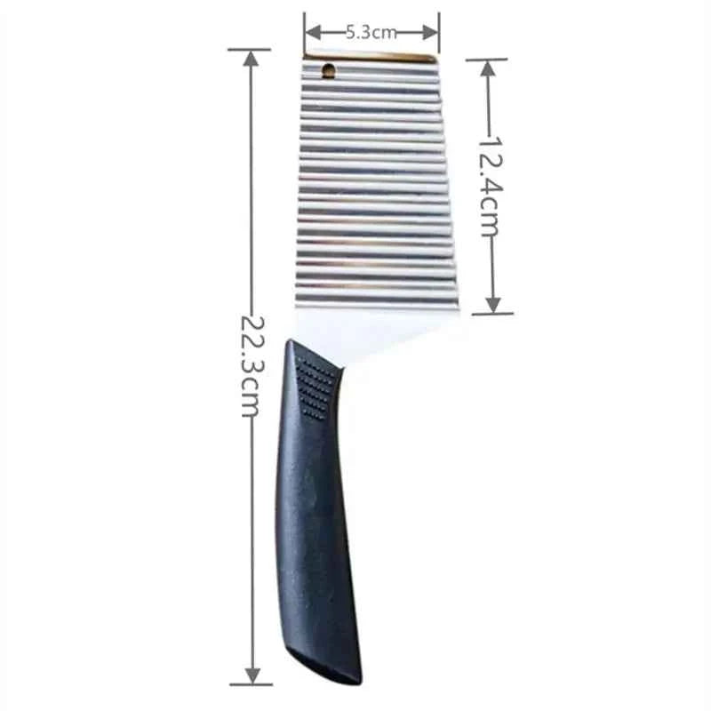 Stainless Steel Potato Chip Slicer - Wavy Cutter for French Fries - The Silver Spoon