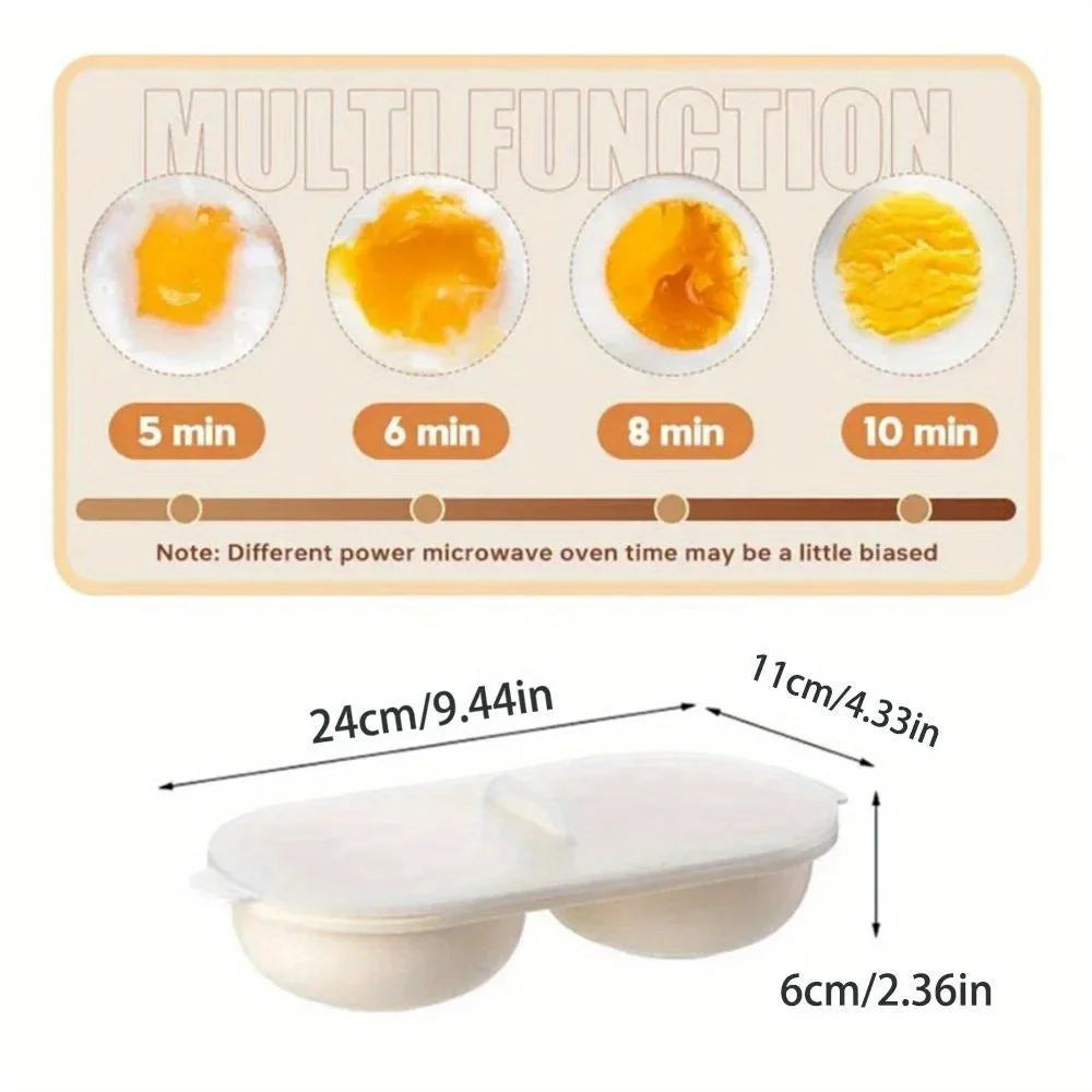 Microwave Egg Cooker 1/2pcs Double Layers with Lid - The Silver Spoon