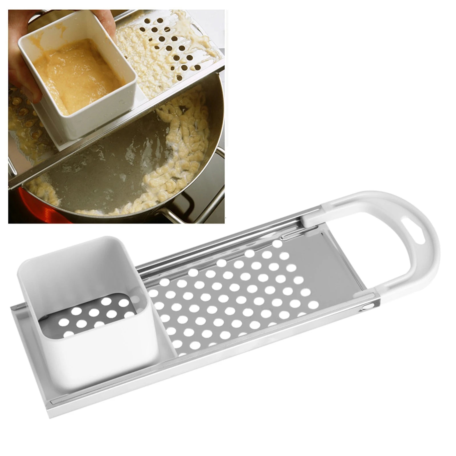 Kitchen Spaetzle Noodle Maker with Stainless Steel Blade - Dumpling and Pasta Cooking Tool - The Silver Spoon