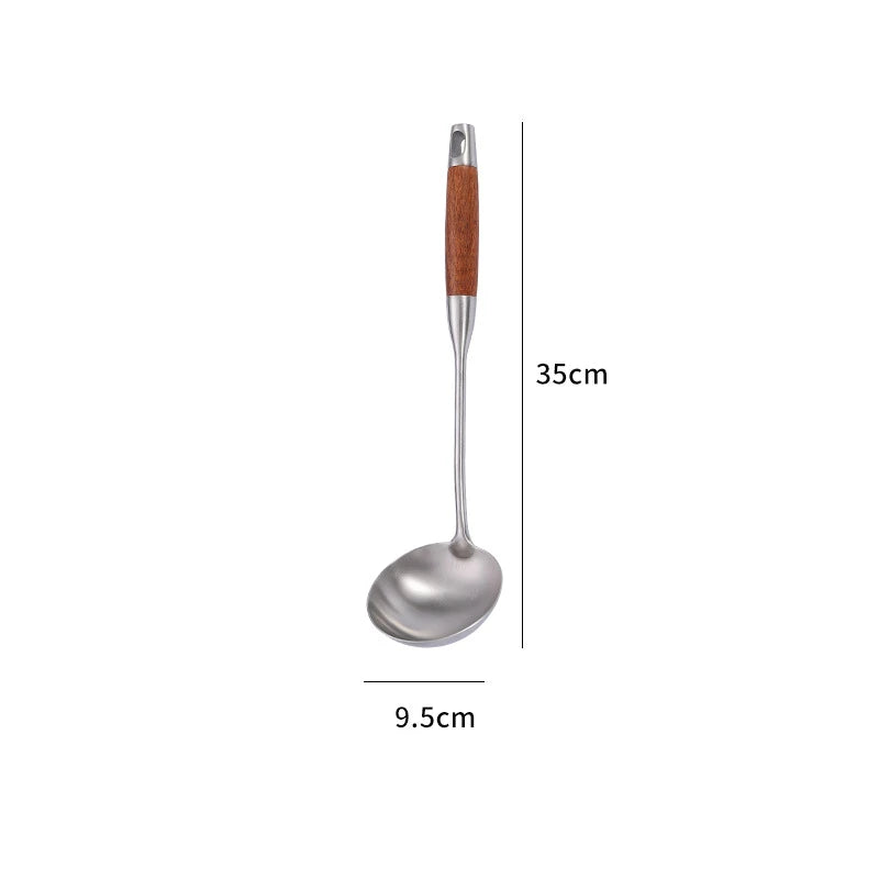 Rosewood Handle Stainless Steel Cookware Set - Durable Utensils - The Silver Spoon
