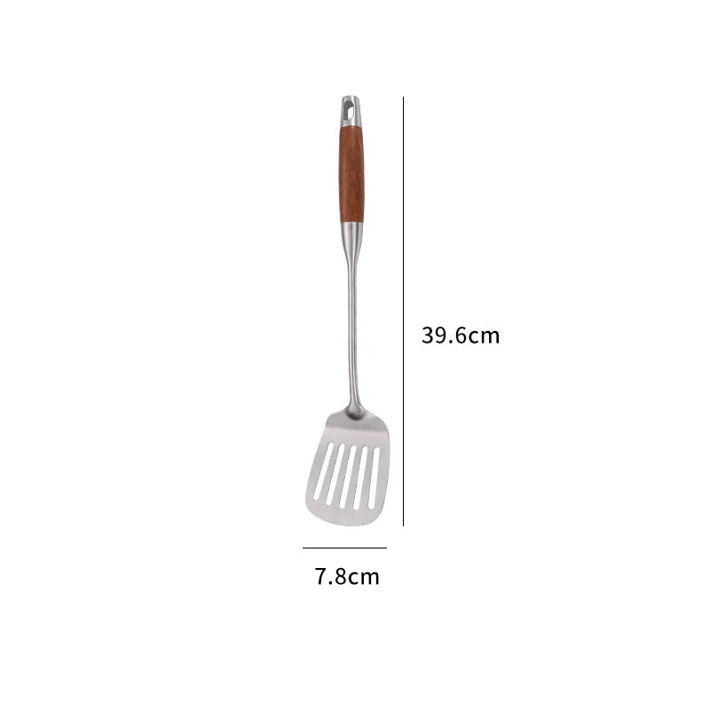 Rosewood Handle Stainless Steel Cookware Set - Durable Utensils - The Silver Spoon