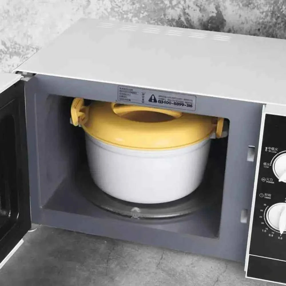 Microwave Rice Cooker Steamer Pot for Pasta, Soup, and Veggies - The Silver Spoon