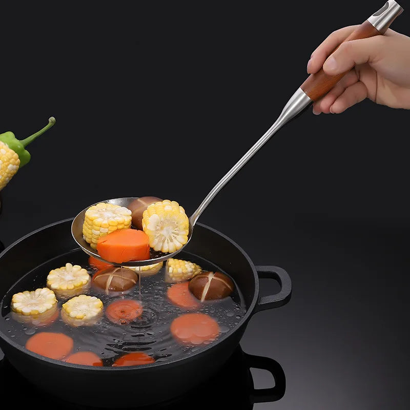 Rosewood Handle Stainless Steel Cookware Set - Durable Utensils - The Silver Spoon