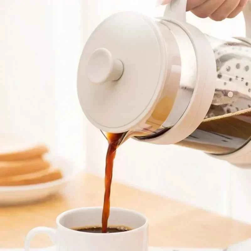 350/800/1000ml French Press Coffee Pot - Multifunctional Transparent Glass Coffee Maker - The Silver Spoon