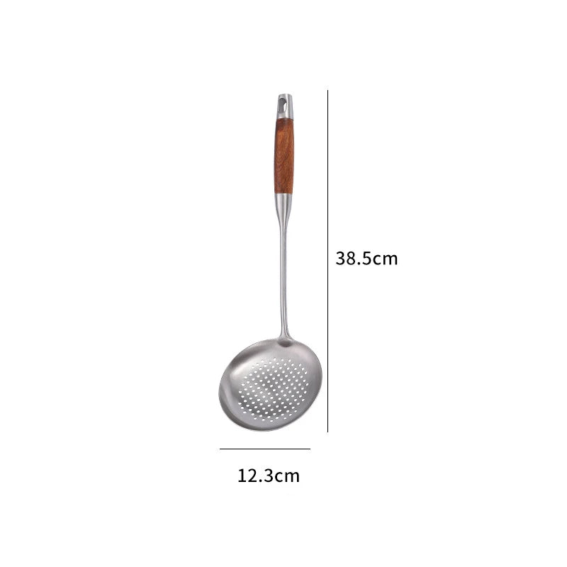 Rosewood Handle Stainless Steel Cookware Set - Durable Utensils - The Silver Spoon
