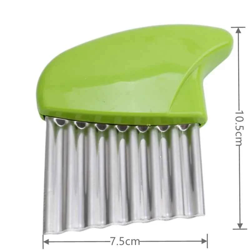 Stainless Steel Potato Chip Slicer - Wavy Cutter for French Fries - The Silver Spoon