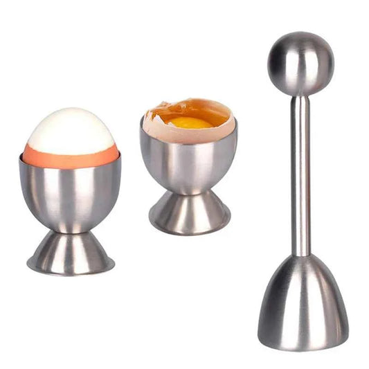 Stainless Steel Egg Shell Opener for Hard and Soft Boiled Eggs - The Silver Spoon