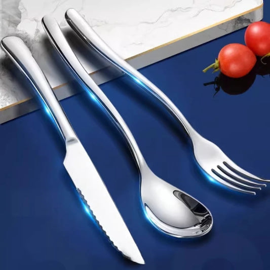 Stainless Steel Dining Cutlery Set - 3 Piece Knife, Fork, and Spoon - The Silver Spoon