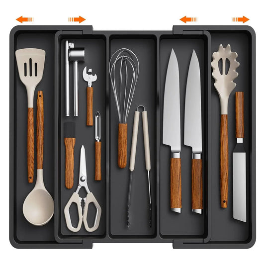 Expandable Utensil Tray - Cutlery Drawer Organizer for Easy Storage - The Silver Spoon