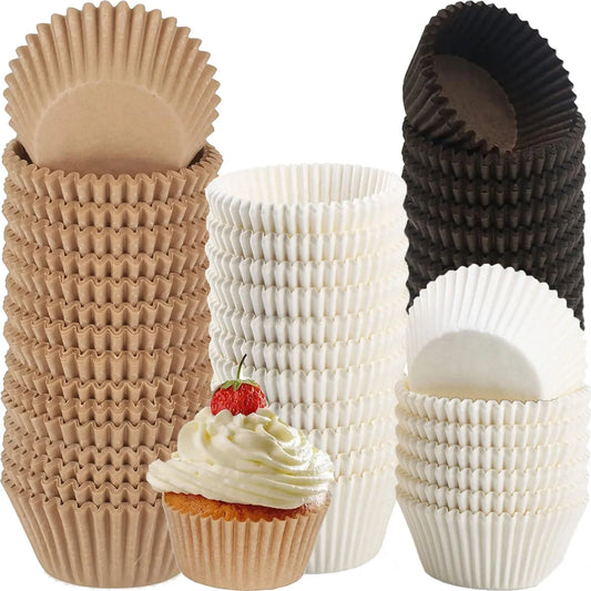 Food Grade Baking Cups Liners - 100/500/1000 Pcs Muffin Paper Molds - The Silver Spoon