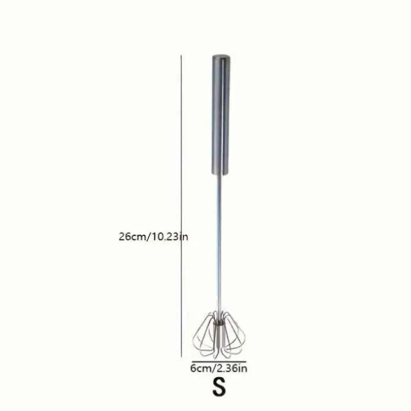 Stainless Steel Egg Beater - Durable Semi-Automatic Mixer for Effortless Mixing - The Silver Spoon
