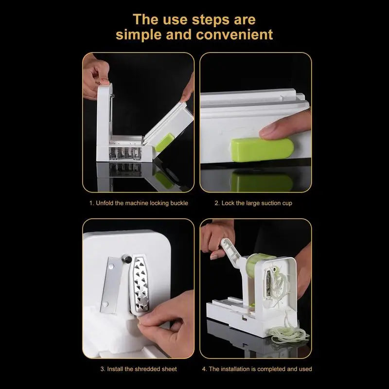 Vegetable Spiral Slicer - Multifunctional Potato Grater and Noodle Maker Kitchen Gadget - The Silver Spoon