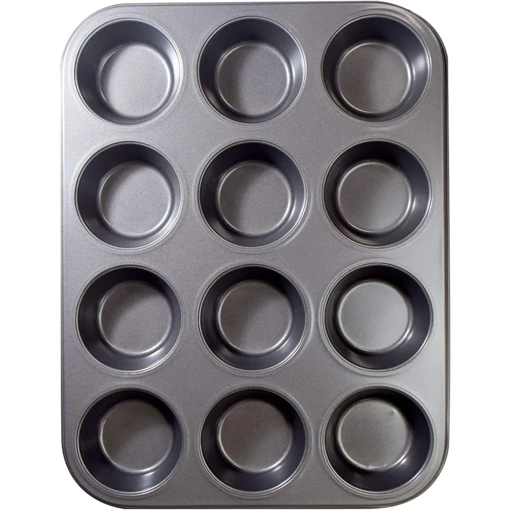 Nonstick Muffin Pan - 6 or 12 Cups Carbon Steel Bakeware - The Silver Spoon
