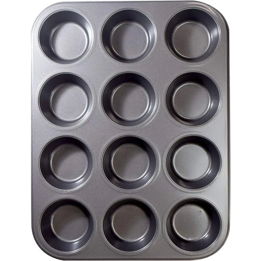 Nonstick Muffin Pan - 6 or 12 Cups Carbon Steel Bakeware - The Silver Spoon