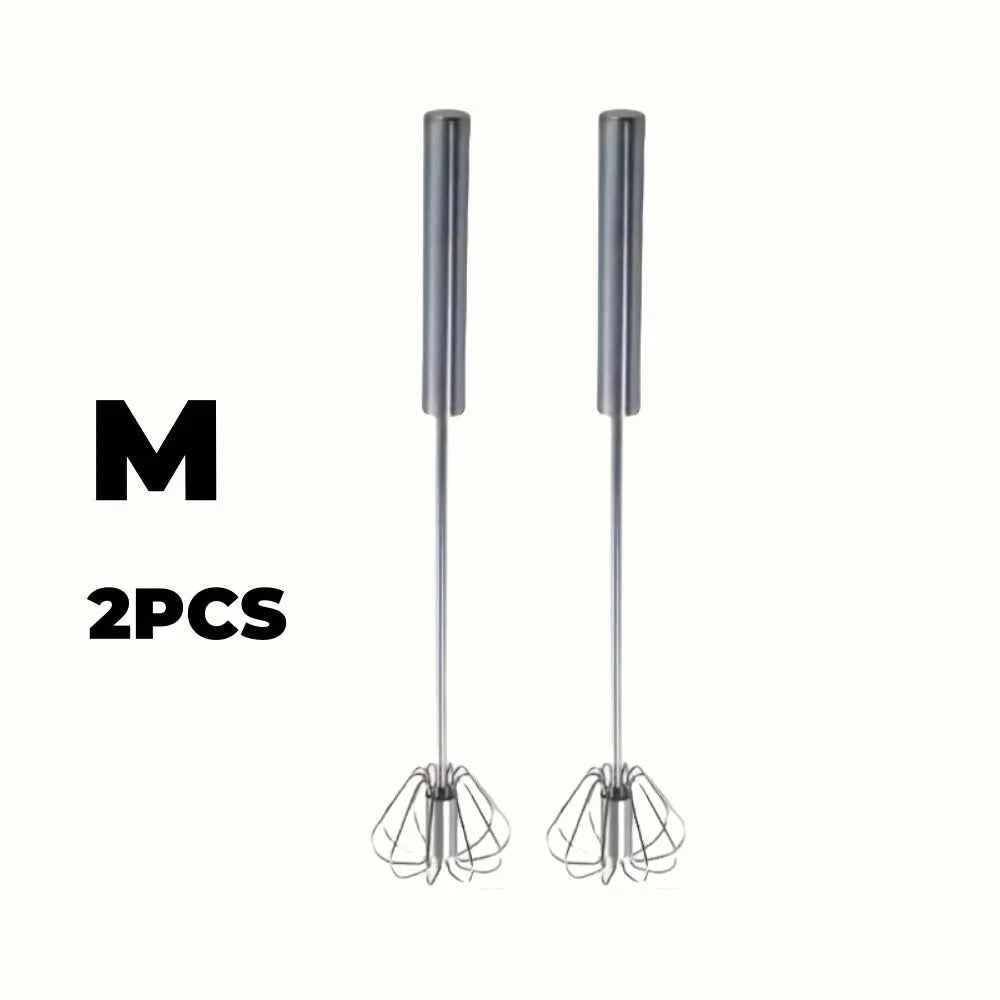 Stainless Steel Egg Beater - Durable Semi-Automatic Mixer for Effortless Mixing - The Silver Spoon