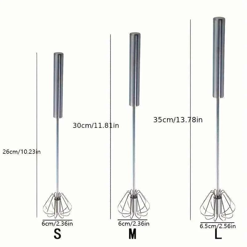 Stainless Steel Egg Beater - Durable Semi-Automatic Mixer for Effortless Mixing - The Silver Spoon