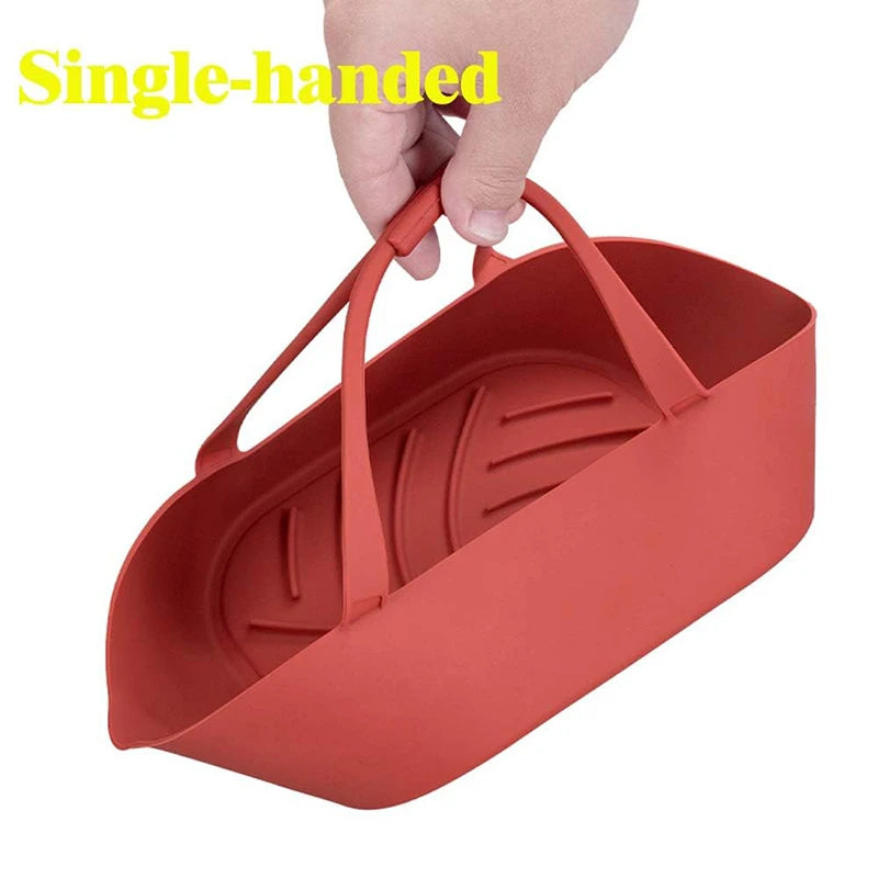 Air Fryer Silicone Basket - 20 cm with Handle for Easy Cooking - The Silver Spoon