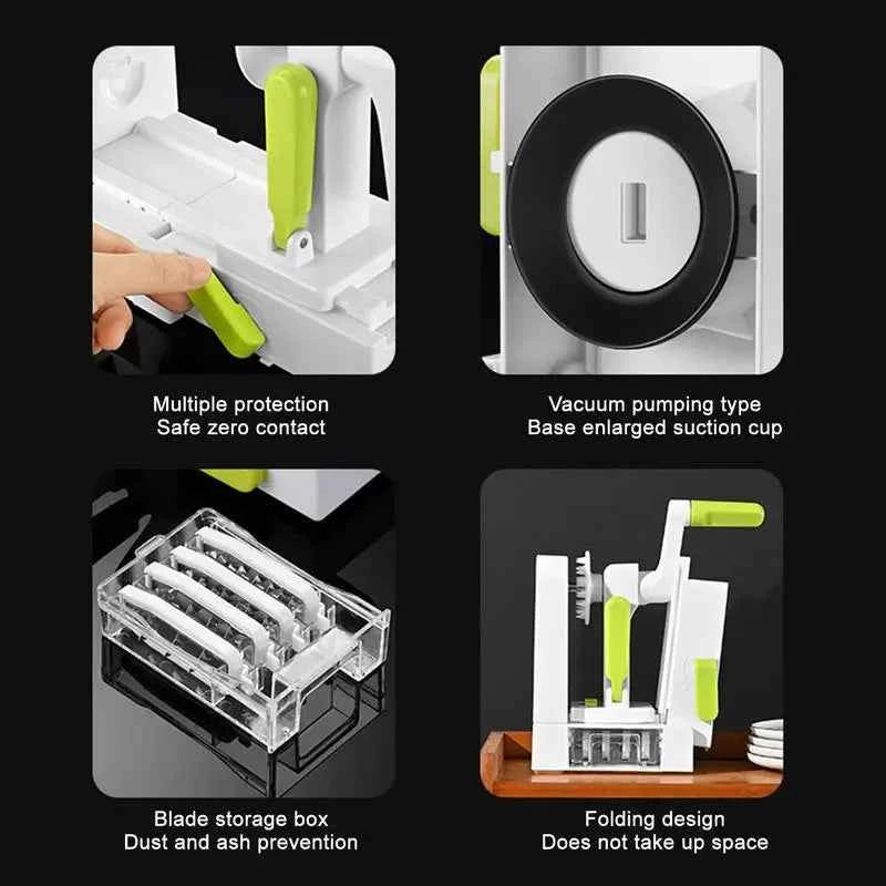 Vegetable Spiral Slicer - Multifunctional Potato Grater and Noodle Maker Kitchen Gadget - The Silver Spoon
