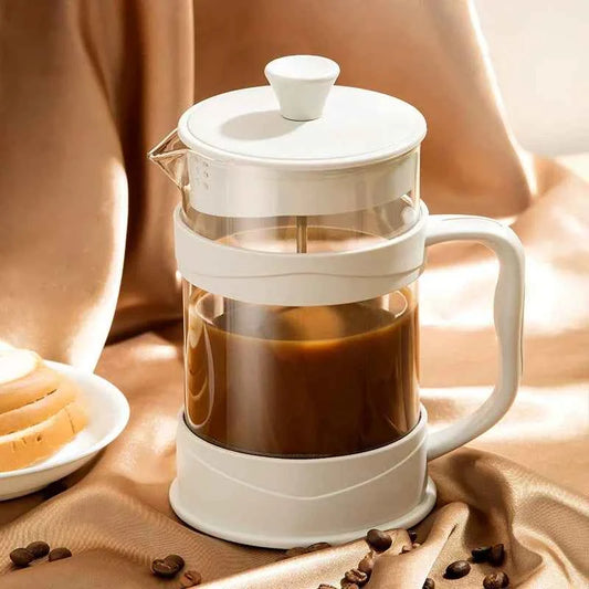 350/800/1000ml French Press Coffee Pot - Multifunctional Transparent Glass Coffee Maker - The Silver Spoon