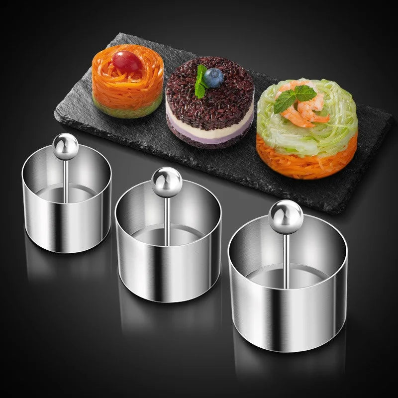 Round Stainless Steel Sushi Ball Mold with Pusher for Easy Sushi Making - The Silver Spoon