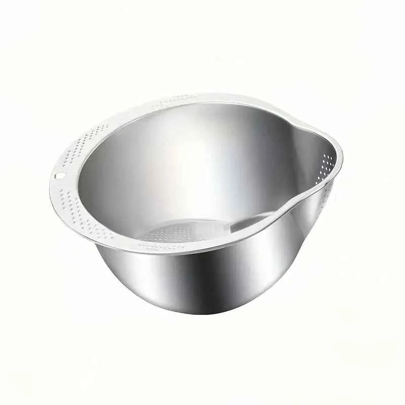 Stainless Steel Rice Strainer for Washing Rice, Fruit & Vegetables - The Silver Spoon