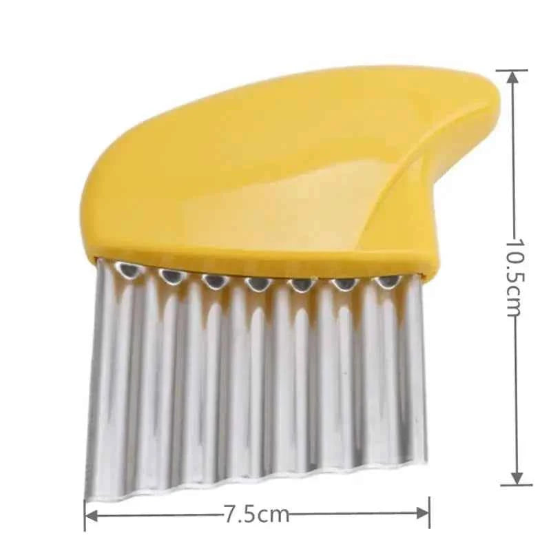Stainless Steel Potato Chip Slicer - Wavy Cutter for French Fries - The Silver Spoon