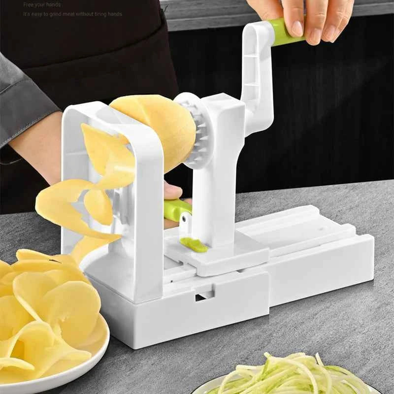 Vegetable Spiral Slicer - Multifunctional Potato Grater and Noodle Maker Kitchen Gadget - The Silver Spoon