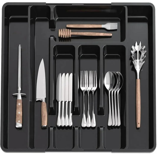 Adjustable Kitchen Organizer Tray for Utensils and Cutlery - The Silver Spoon